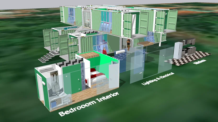 20 ft based home container | 3D Warehouse