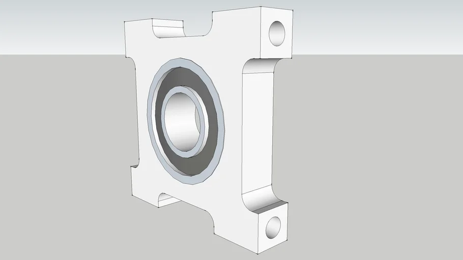 servocity 3/8' ball bearing quad pillow block 535134 3D Warehouse