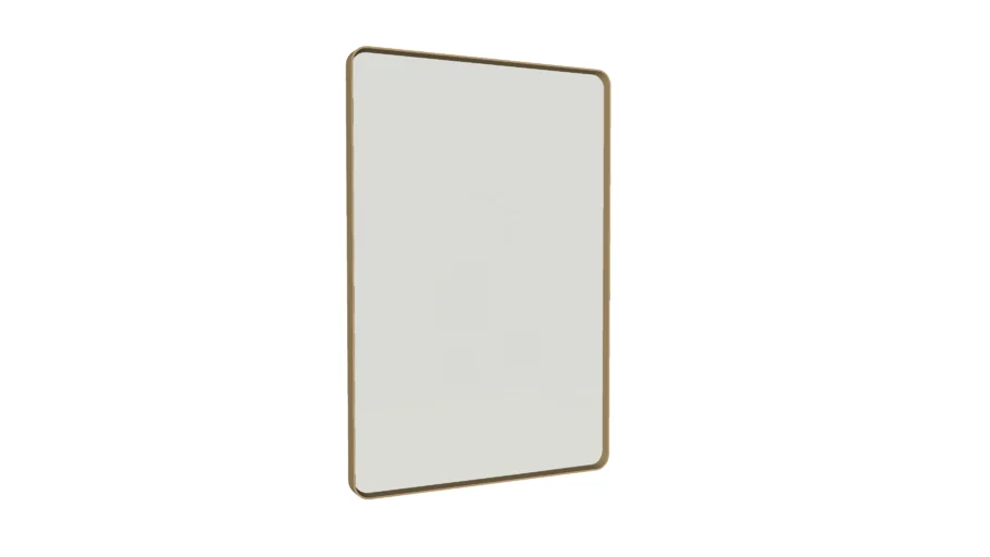 83190 Mirror Curve Rectangular Brass 120x80cm