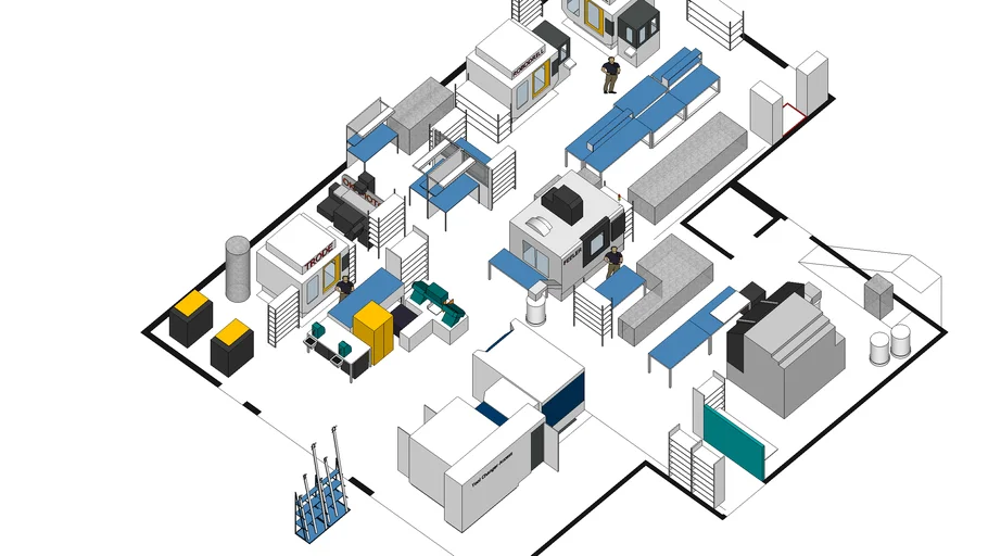 Manufacturing Floor Plan 3D Warehouse