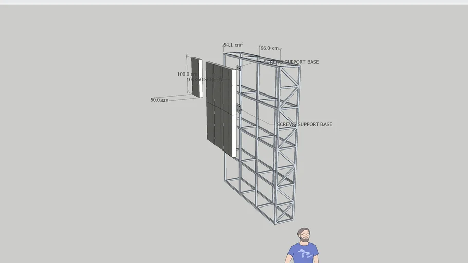 Digital LED screen and support structure | 3D Warehouse