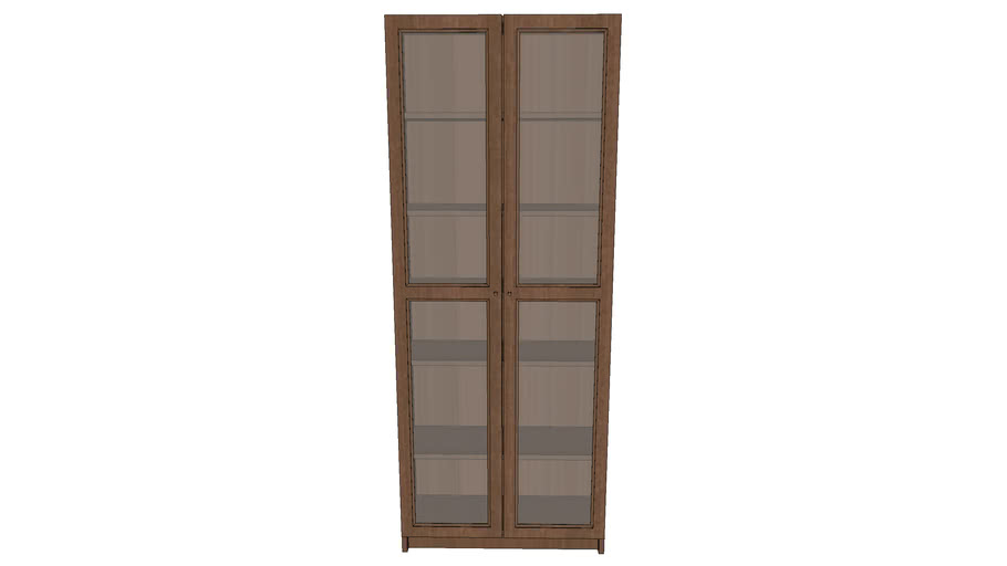 IKEA BILLY / OXBERG Bookcase with glass door, dark brown 3D Warehouse