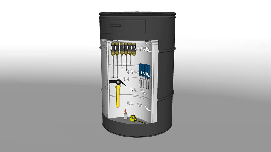 Oil drum toolbox 3D Warehouse