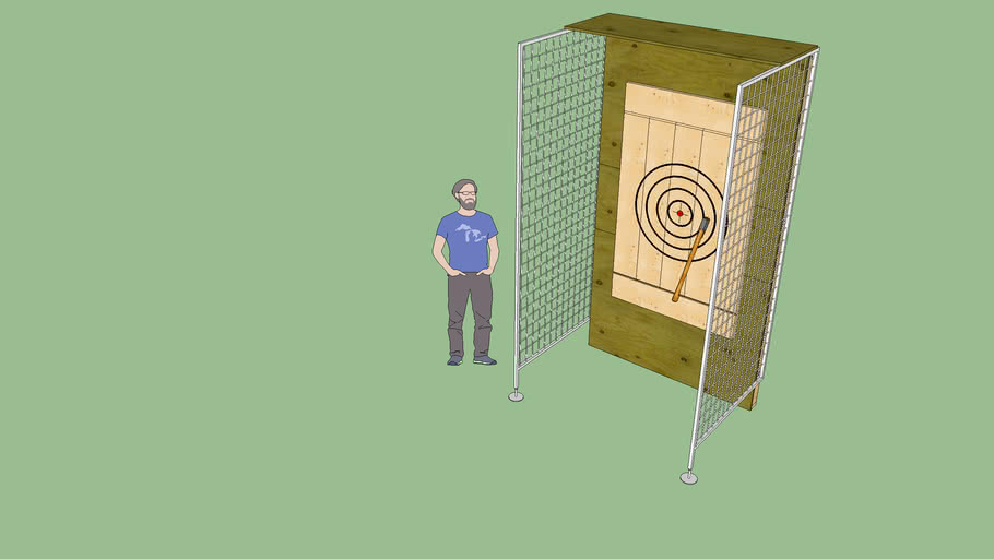 Axe Knife Throwing Backboard 3D Warehouse