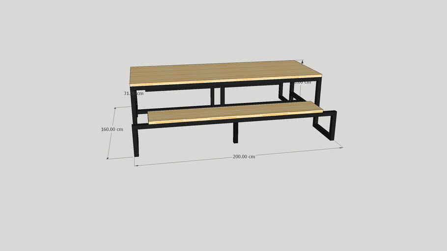 Meja Kursi Minimalis Besi | 3D Warehouse