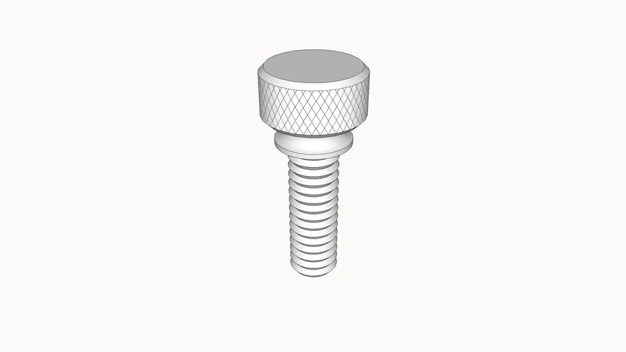 Thumb screw, knurled, 0.2520 x 0.75 inch, Mcmaster Carr 94567A570 3D