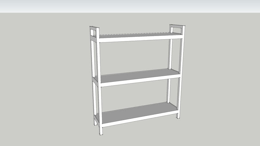 White Book Case/Shelf 3 Tier - Real Dimensions | 3D Warehouse