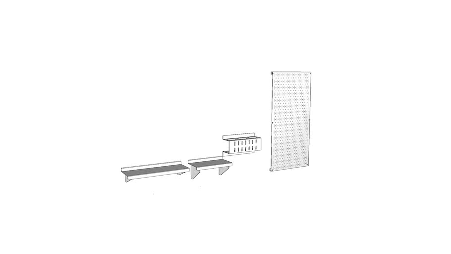 Metal Pegboard 3D Warehouse