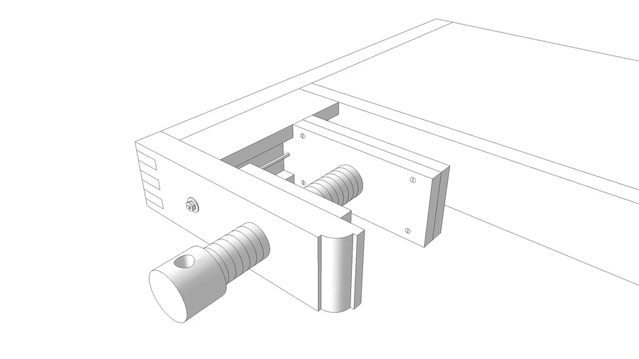 Shoulder Vise with 18 1/2' wooden screw and nut 3D Warehouse