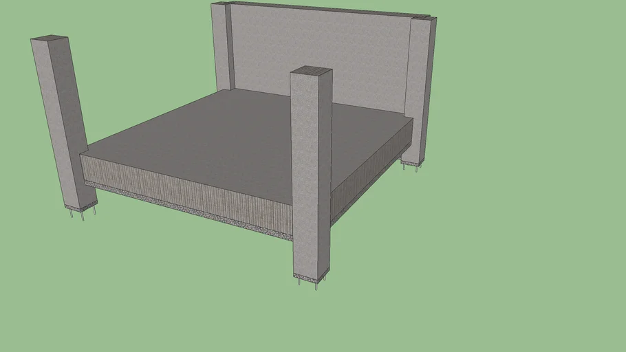 Concrete kit ground level single story 3D Warehouse