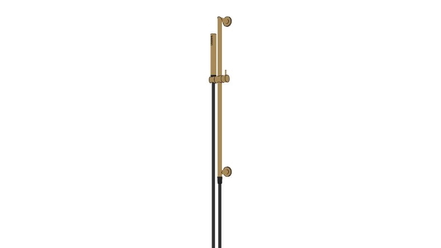 JEEO slimline wall shower bar matt gold 3D Warehouse