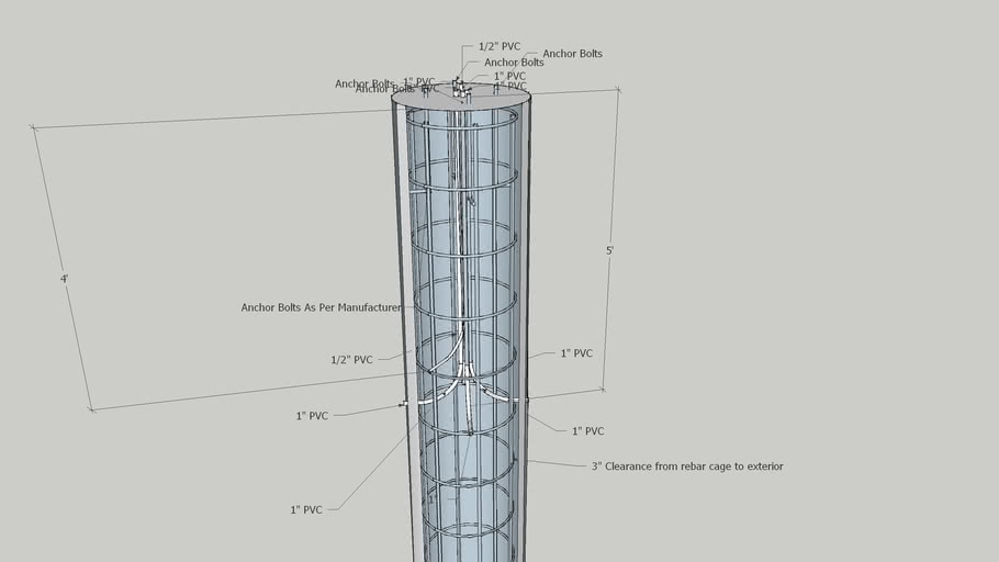 Concrete Light Pole Base 3D Warehouse