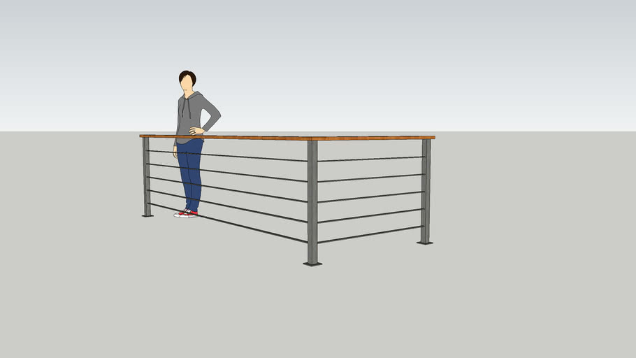 Balcony Railing Timber & Steel 3D Warehouse
