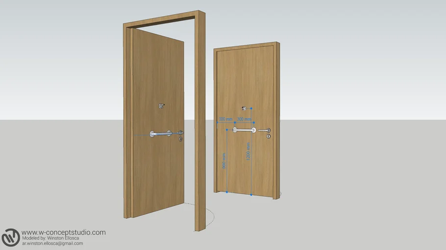 WSE-PWD Door Grab bar and Coat Holder | 3D Warehouse