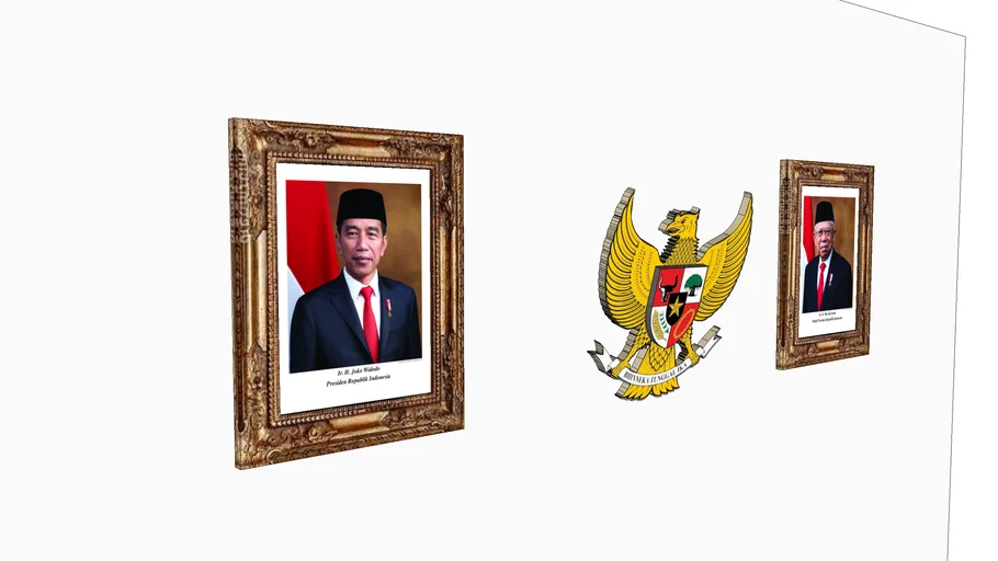 Pigura Presiden Jokowi - Wapres M Amin & Lambang Garuda 4.