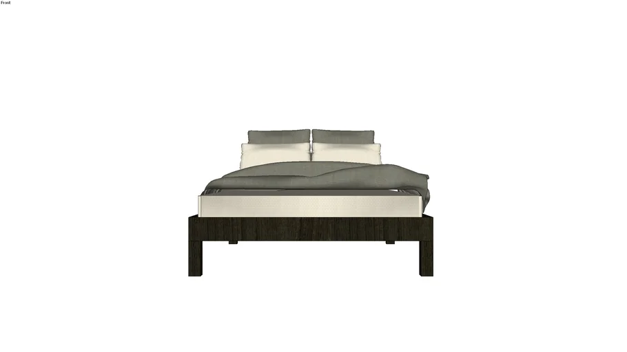 TALL WOOD BED FRAME west elm 3D Warehouse