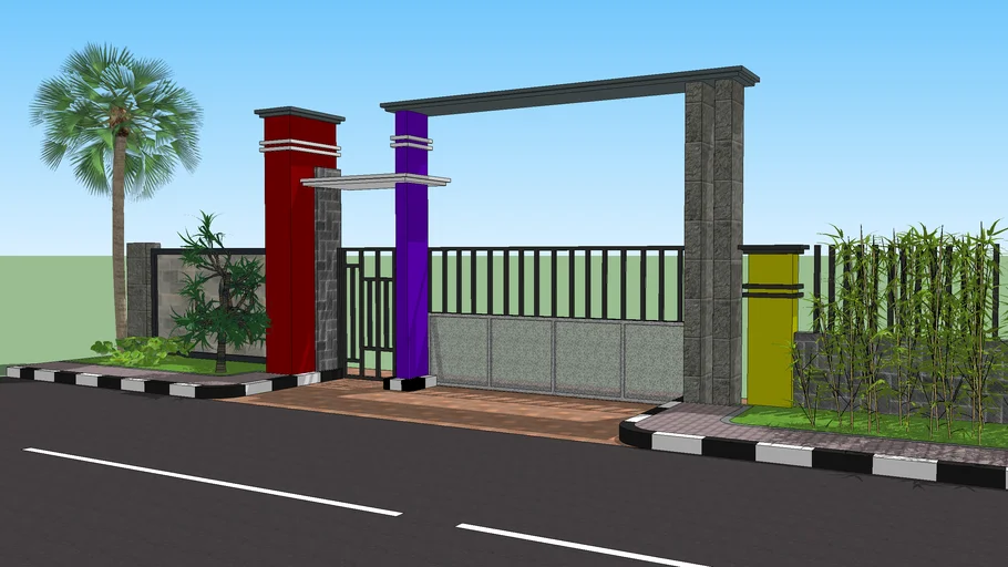 GAPURA SEKOLAH MINIMALIS | 3D Warehouse