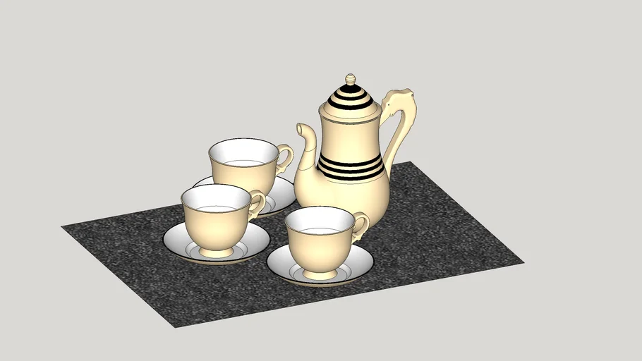 Tea Set Beige 3D Warehouse, 58 OFF
