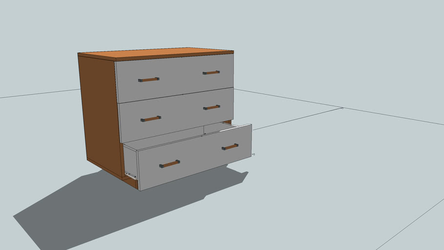 cupboard with three drawers | 3D Warehouse