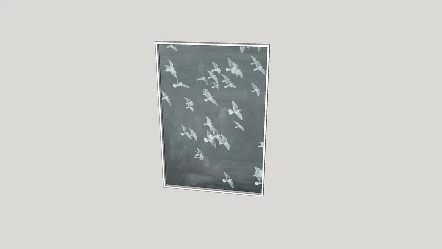 Graphite Flock Framed Print 3D Warehouse