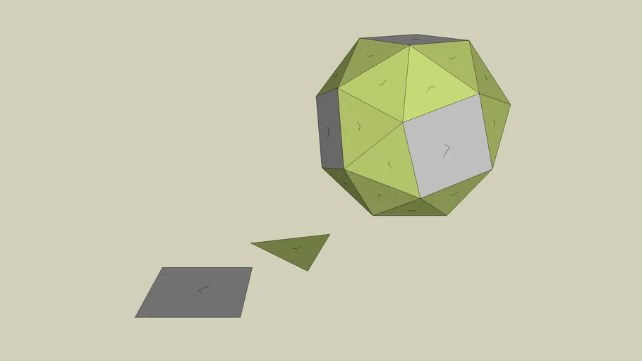 扭稜立面體(Snub hexahedron) | 3D Warehouse