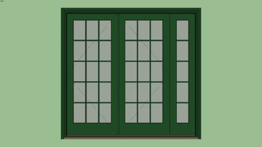 Marvin Ultimate Inswing French Door G2 2 Panel 1 Sidelite | 3D Warehouse