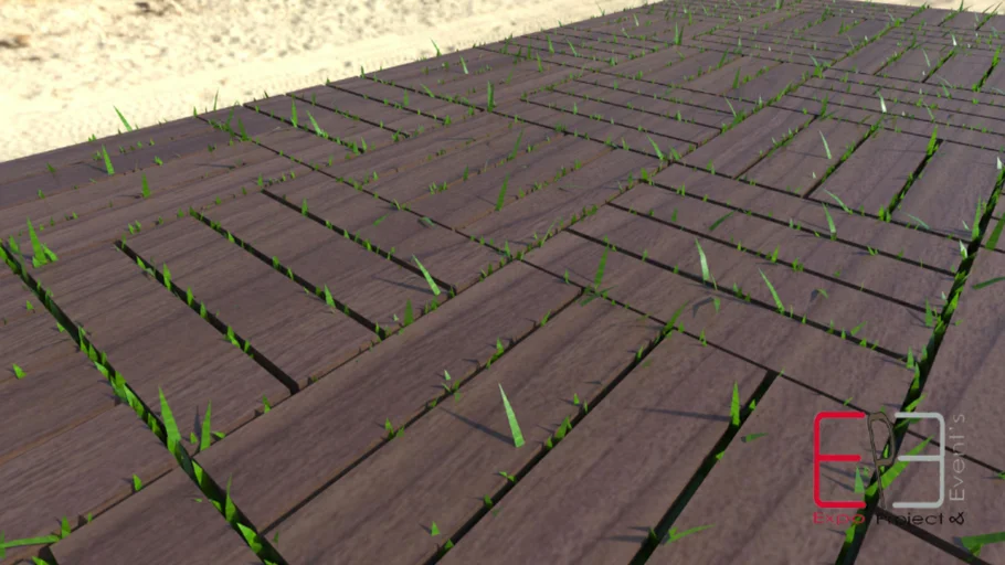 Outdoor Wood Tiles with Grass | 3D Warehouse