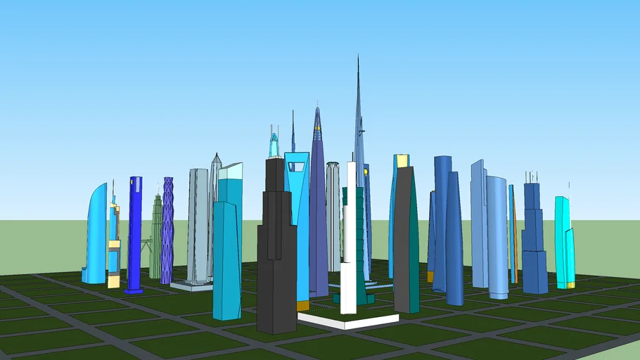 one hundred of the worlds tallest buildings (part 1) | 3D Warehouse