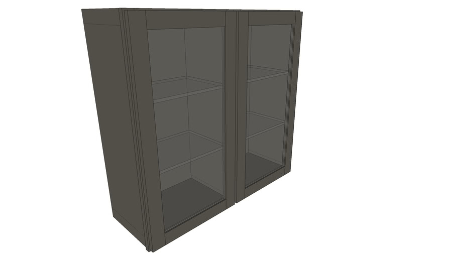 Kitchen upper, glass doors and shelves 3D Warehouse