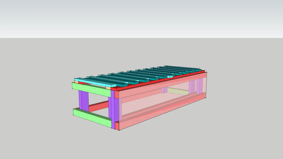 van pull out bed w slats 3D Warehouse