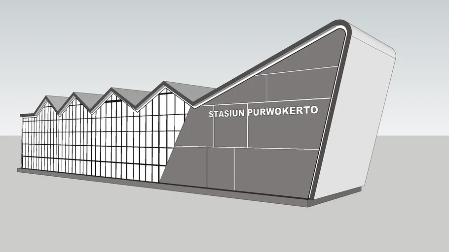 Ruang Tunggu Stasiun Purwokerto 3D Model