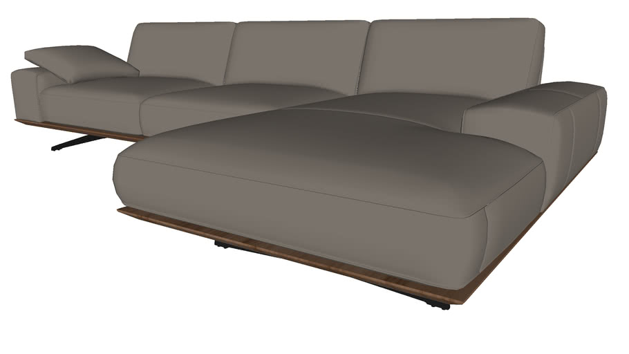 Carlisle Right Sectional Sofa Grayish Leather by Modloft 3D Warehouse
