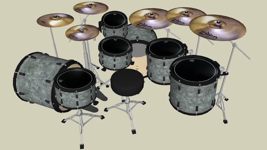 Drum set very detailed - - 3D Warehouse