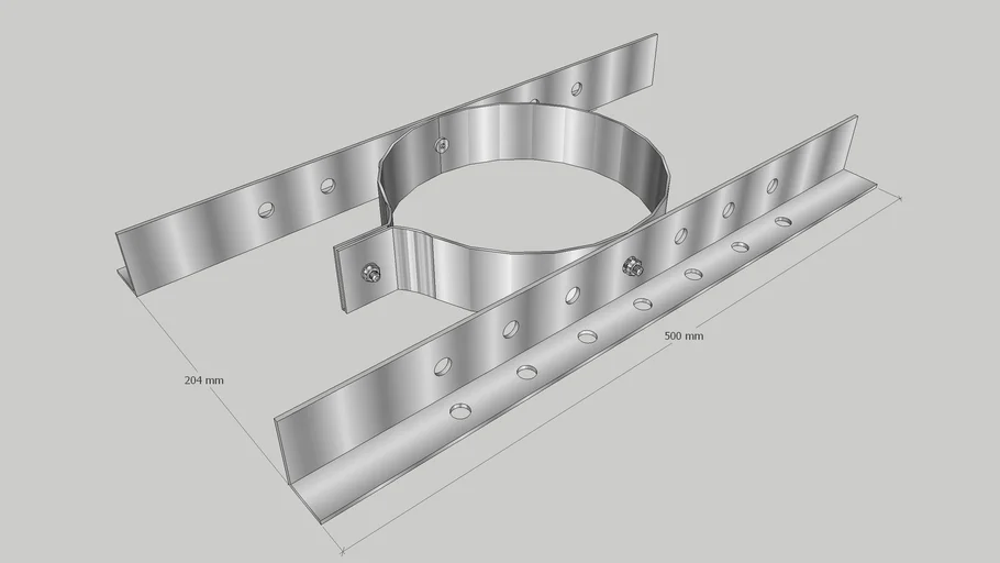Stove pipe Bracket for Chimney L500XD200 ver2.skp 3D Warehouse