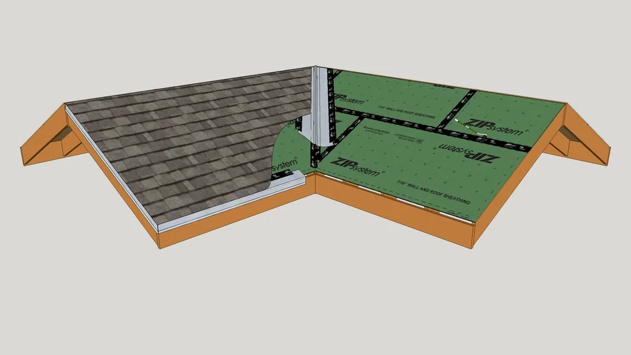 Valley Flashing with ZIP System | 3D Warehouse