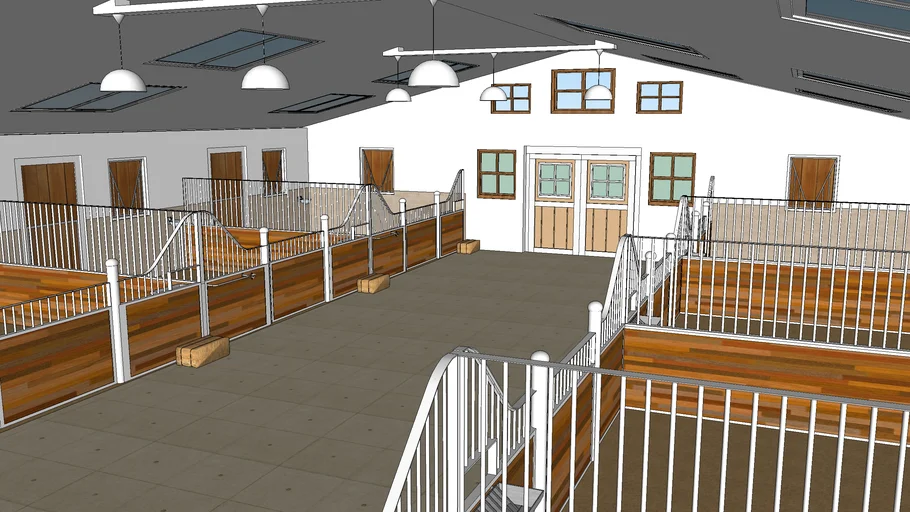 3D horse stable (german style) for 10 horses 3D Warehouse
