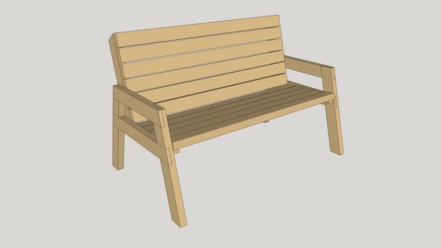 Wood Park Bench | 3D Warehouse