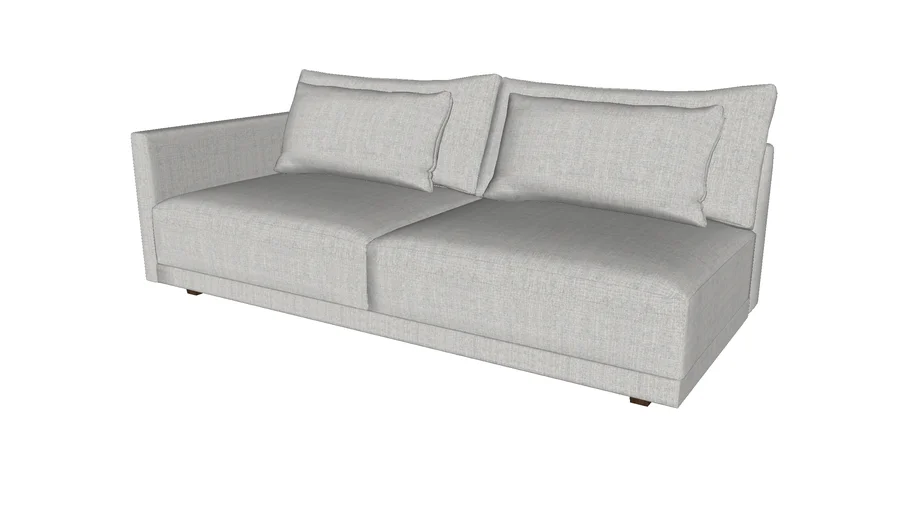 Basel Left Arm Sofa Slate Pebble Fabric By Modloft