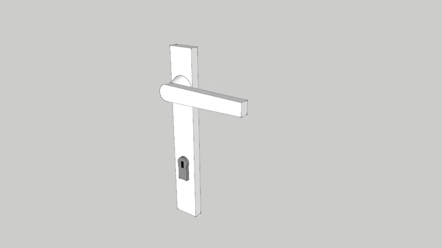 White door handle + lock Sq