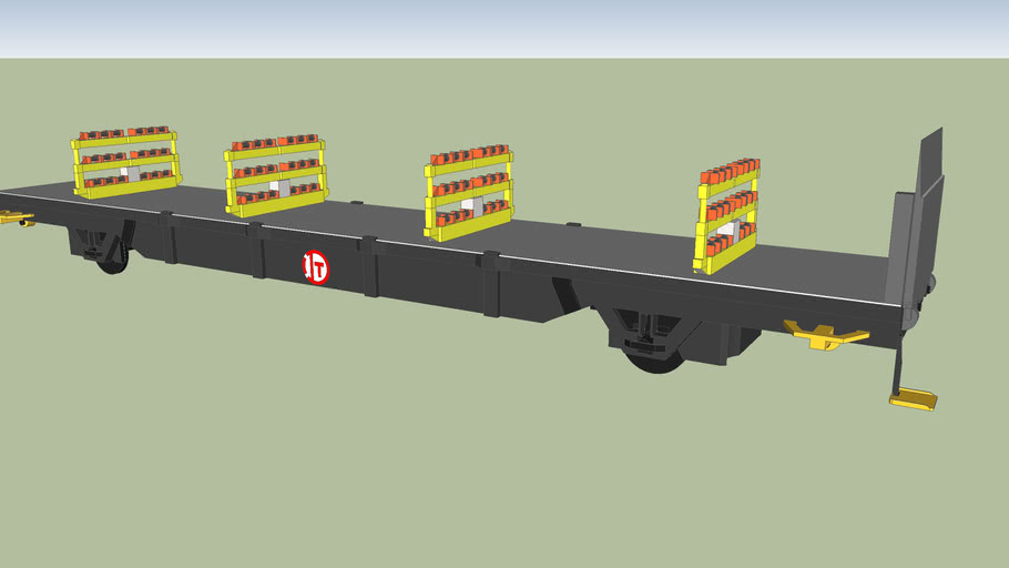 Flat Wagon for L.W.R. with Roller Support (ITD) 3D Warehouse