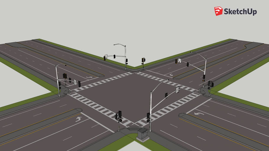 California 4 Way Intersection 2-2 Lane Roads (FYA Protected ...