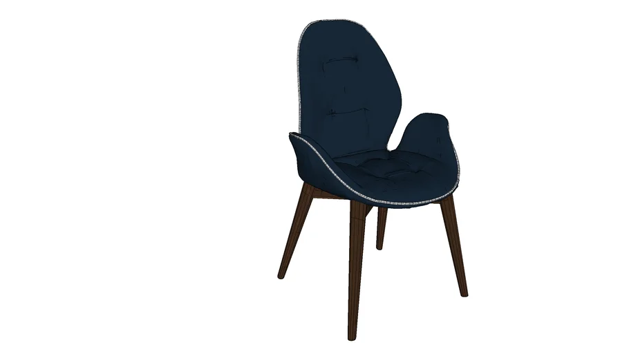 Blue arm dining chair 3D Warehouse