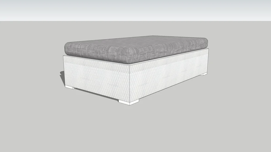 Evento Large Footrest GreyWhite 80058 Akula Living 3D Warehouse