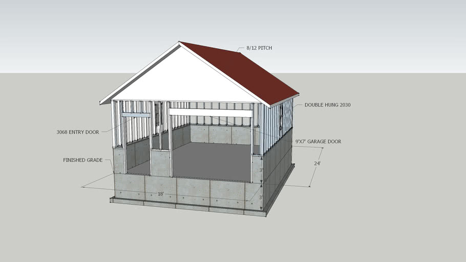 18x24 Garage 3d Warehouse