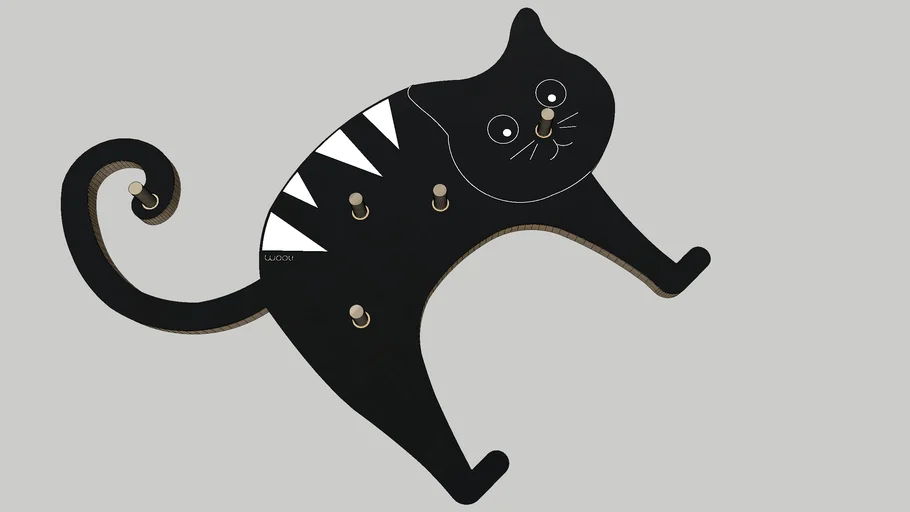 WOOLI Wooden Hanger CAT MURO Black | 3D Warehouse