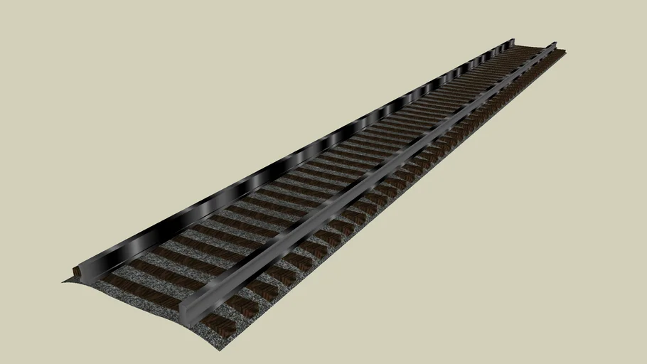 Rail Straight with Gravel and Ties 100'.skp | 3D Warehouse