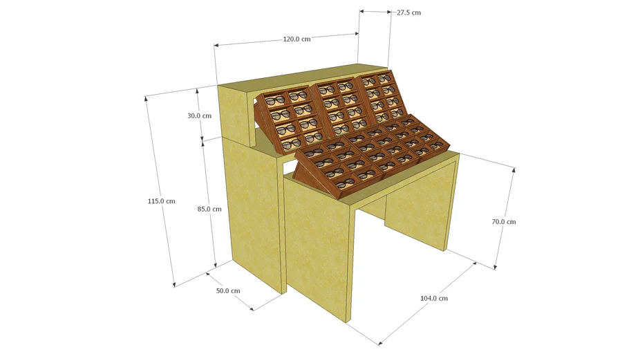 Glasses Table Rack Display 3D Warehouse