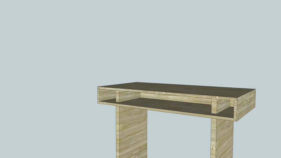 Modern Plywood Desk 3D Warehouse