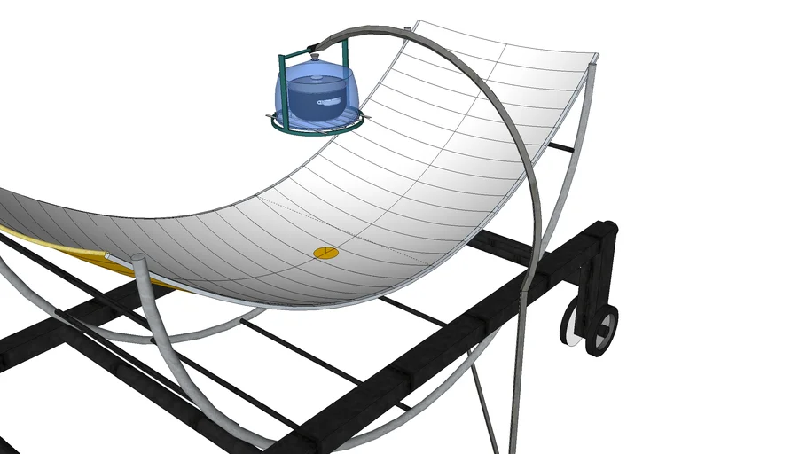 Parabolic rectangular Solar Cooker with circular tilting device | 3D ...