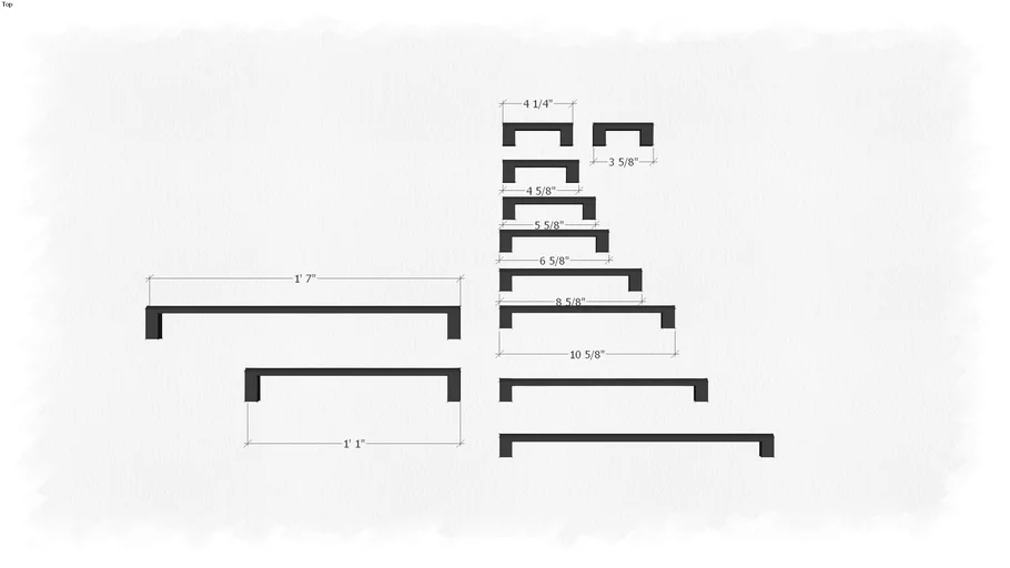 Emtek Trail Pull Hardware Set 3D Warehouse